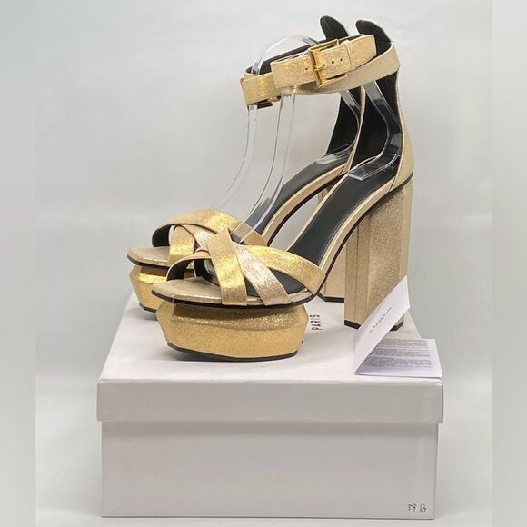Balmain Ava Metallic Leather Platform Sandals size 39 - Picture 11 of 13